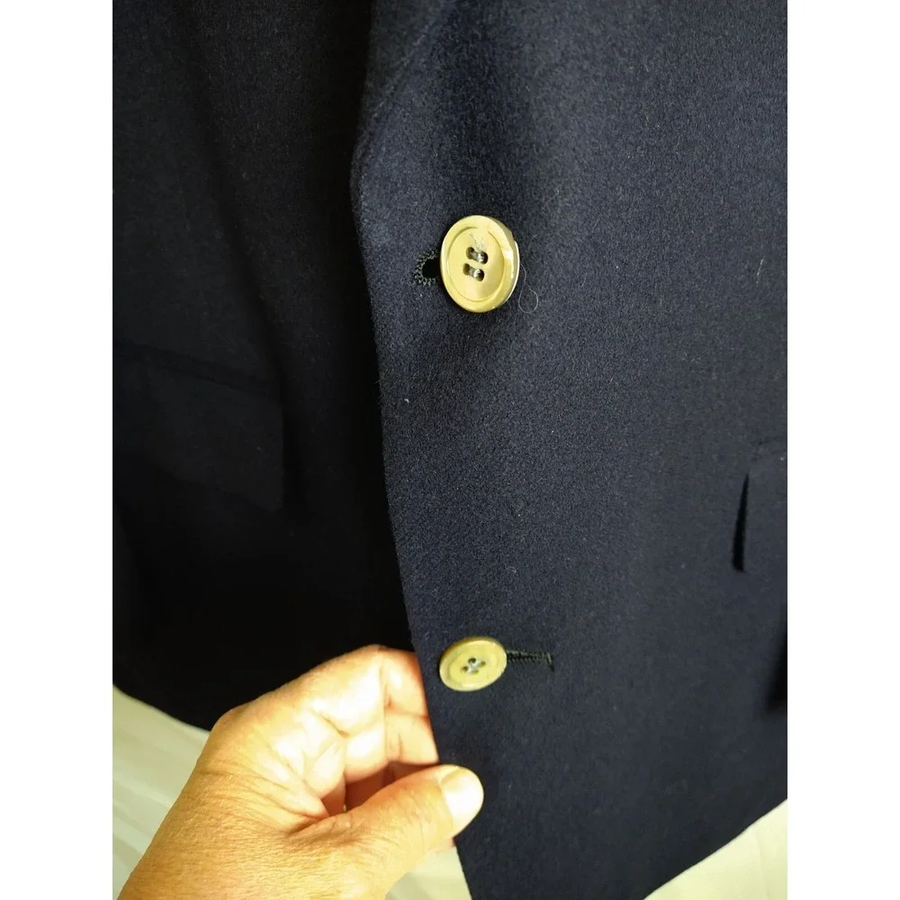 Bill Blass 42R Navy 2 Button 100% CASHMERE Lined Sport Coat Blazer Jacket Mens